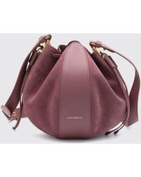 Coccinelle - Small Suede Bucket Bag With Drawstring Closure - Lyst