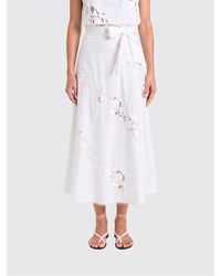 Twinset - Cotton Skirt With Macramé Inserts - Lyst
