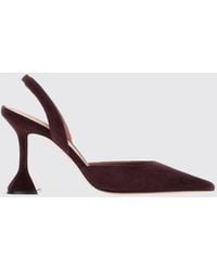 AMINA MUADDI - Holli Suede Slingback Pumps With A Spool Heel - Lyst