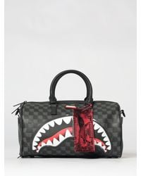 Sprayground - Checkered Saffiano Coated Cotton Duffle Bag With Logo - Lyst