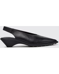 Camper - Anita Smooth Calfskin Slingback Pumps With Low Flared Heel - Lyst