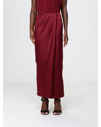 Hanita - Draped High-Waisted Satin Long Pencil Skirt - Lyst