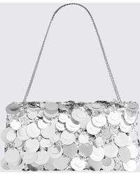 Rabanne - Sparkle Baguette Shoulder Bag With Sequins And Metallic Mesh Handle - Lyst
