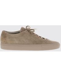 Common Projects - Achilles Premium Suede Low-Top Sneakers With Printed Logo - Lyst