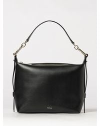Furla - Tonie Grained Leather Shoulder Bag By With Removable Handle And Strap - Lyst