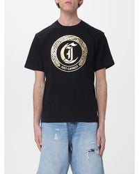 Just Cavalli - Cotton T-Shirt With Laminated Logo - Lyst