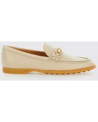 Tod's - Hammered Leather Loafers - Lyst