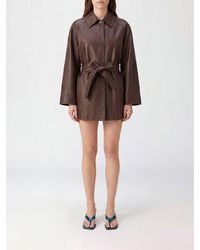 P.A.R.O.S.H. - Chaqueta Corta Estilo Camisa P.A.R.O.S.H. De Piel De Cordero Con Cinturón - Lyst