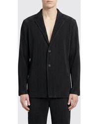 Homme Plissé Issey Miyake - Homme Plissé Issey Miyake Short Single-Breasted Pleated Crêpe Blazer - Lyst