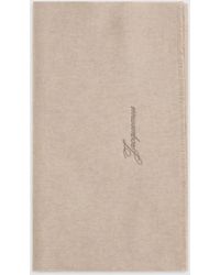 Jacquemus - Wool And Cashmere Scarf With Embroidered Logo And Fringed Edges - Lyst