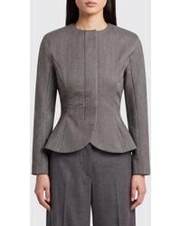 Jacquemus - Cropped Slim Fit Blazer With A Round Neck And Concealed Fastening - Lyst