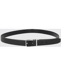 BOSS - Adjustable Hammered Leather Belt With Pin Buckle - Lyst