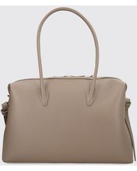 Yuzefi - Brioche Large Grained Leather Shoulder Bag With Double Zip - Lyst