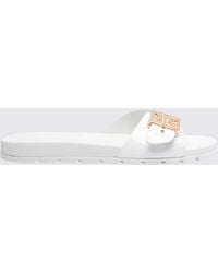Tory Burch - Mellow Rubber Mule Sandals With Double T Logo And Low Heel - Lyst