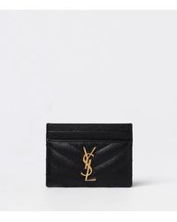 Saint Laurent - Kreditkartenetui Cassandre Aus Grain De Poudre Leder - Lyst