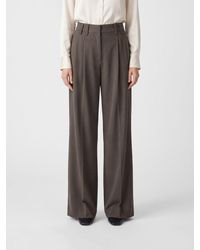 Brunello Cucinelli - High-Waisted Pleated Wool-Blend Palazzo Trousers - Lyst