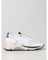 Manila Grace Trainers In Leather - White