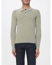 Burberry - Wool Knit Polo Shirt - Lyst
