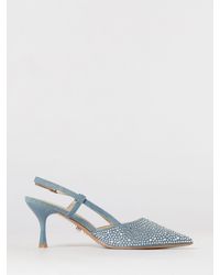 Twentyfourhaitch - San Francisco Satin Slingbacks With Rhinestones - Lyst