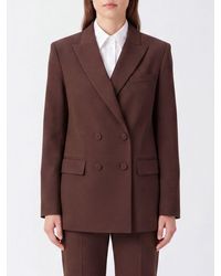 FEDERICA TOSI - Double-Breasted Wool Blend Ceremony Blazer With Peak Lapels - Lyst