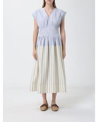 Paul Smith - Striped Cotton Blend Midi Dress - Lyst