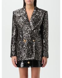Balmain - Double-breasted Blazer In Sequined Fabric - Lyst