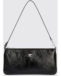 Courreges - Courr&Egrave	Ges Small Crinkled-Effect Patent Leather Shoulder Bag - Lyst