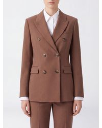 Golden Goose - Double-Breasted Cropped Virgin Wool Blazer With Peak Lapels - Lyst