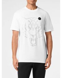Philipp Plein - Cotton T-Shirt With Rhinestones - Lyst