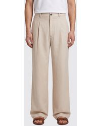 Giorgio Armani - Wide Leg Linen Blend Trousers - Lyst