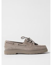 Brunello Cucinelli - Boot-Mokassin Aus Grauem Wildleder - Lyst