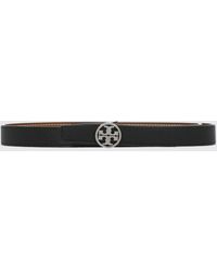 Tory Burch - Miller Leather Belt With Double T Logo - Lyst