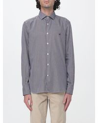 Brooksfield - Striped Cotton Slim Fit Shirt With French Collar - Lyst