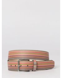 Paul Smith - Signature Stripes Printed Leather Belt - Lyst