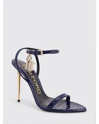 Tom Ford - Padlock Crocodile Print Leather Sandals - Lyst