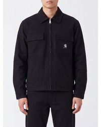 Carhartt - Wool Blend Shirt Jacket With Zip Closure And Logo Patch - Lyst
