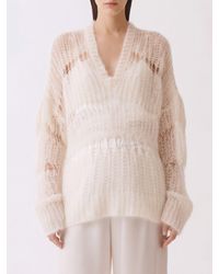 Fabiana Filippi - Perforated Wool Blend Pullover - Lyst