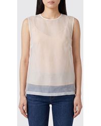 P.A.R.O.S.H. - Top Sin Mangas P.A.R.O.S.H. De Pura Seda Con Cuello Redondo - Lyst