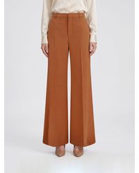 Chloé - Chlo&Eacute Wide-Leg Pleated Cotton Trousers With Mid-Rise Waist - Lyst