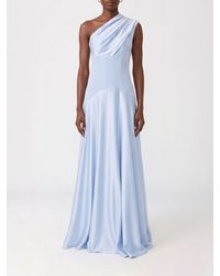 Solace London - Gabriela One-Shoulder Draped Satin Long Evening Gown - Lyst