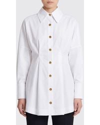 Balmain - Cotton Poplin Chemisier Dress - Lyst