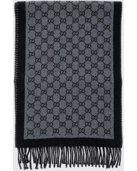 Gucci - Schal Von Aus Merinowolle Mit Gg-Monogramm Und Fransensaum - Lyst