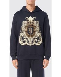 Billionaire - Cotton Hoodie With Baroque Print - Lyst