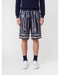 Dolce & Gabbana - Dolce &Amp Gabbana Graphic Print Silk Shorts With Drawstring Waist - Lyst