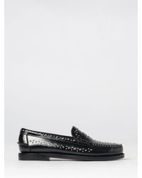 Sebago - Embroidered Brushed Leather Penny Loafers With Applied Studs - Lyst