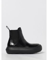Moschino - Shiny Leather Ankle Boots - Lyst