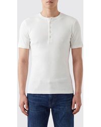 Dolce & Gabbana - Dolce &Amp Gabbana Cotton Slim Fit T-Shirt With Crew Neck And Buttons - Lyst