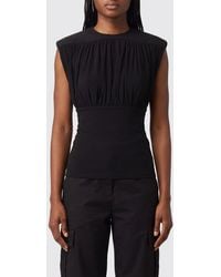 Anine Bing - Sleeveless Viscose Top With Padded Shoulders And Slim Fit - Lyst