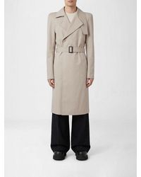 Rick Owens - Double Breasted Stretch Cotton Trench Coat - Lyst