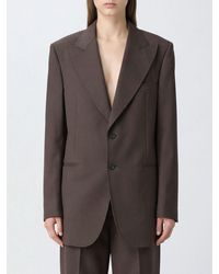N°21 - Single-Breasted Cropped Wool-Blend Blazer With Peak Lapels - Lyst